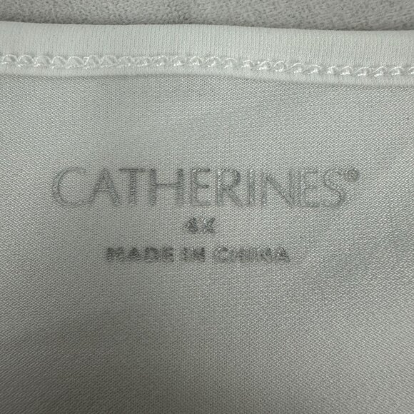 Catherines Size 4X Womens White Tank Top 95% Polyester 5% Spandex - Picture 3 of 6